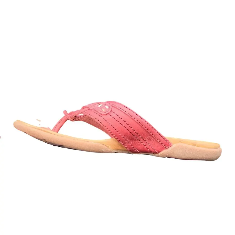 Merrell Port Performance Flip Flop Sandals Red Leather Women’s 8
